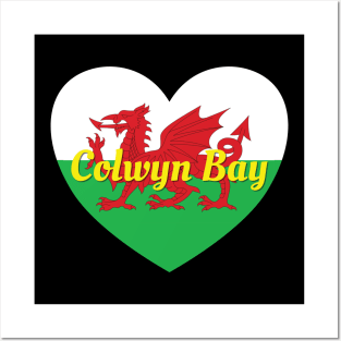 Colwyn Bay Wales UK Wales Flag Heart Posters and Art